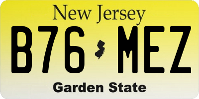 NJ license plate B76MEZ