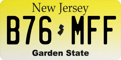 NJ license plate B76MFF