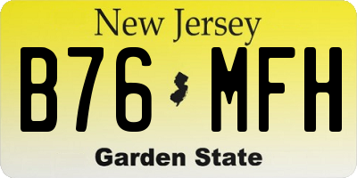 NJ license plate B76MFH