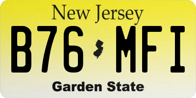 NJ license plate B76MFI
