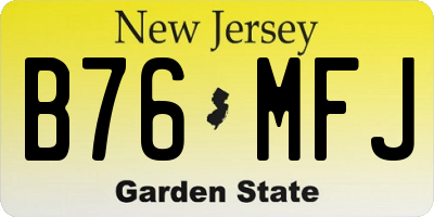 NJ license plate B76MFJ