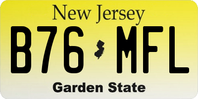 NJ license plate B76MFL