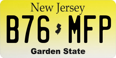 NJ license plate B76MFP