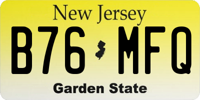 NJ license plate B76MFQ