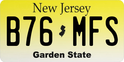 NJ license plate B76MFS