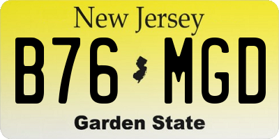 NJ license plate B76MGD