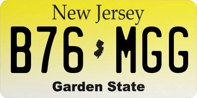 NJ license plate B76MGG