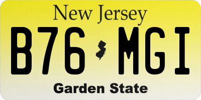 NJ license plate B76MGI