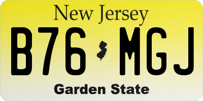 NJ license plate B76MGJ