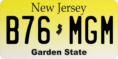 NJ license plate B76MGM