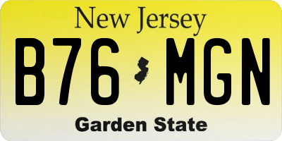 NJ license plate B76MGN