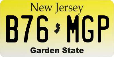 NJ license plate B76MGP