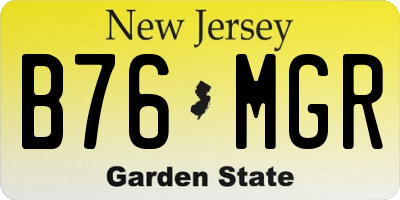 NJ license plate B76MGR