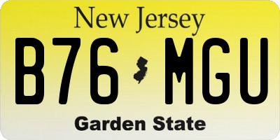 NJ license plate B76MGU