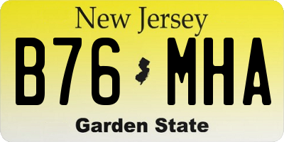 NJ license plate B76MHA