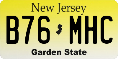 NJ license plate B76MHC