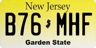 NJ license plate B76MHF