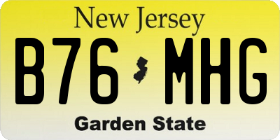 NJ license plate B76MHG