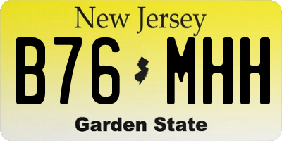 NJ license plate B76MHH