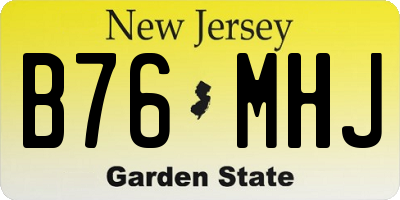NJ license plate B76MHJ
