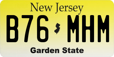 NJ license plate B76MHM