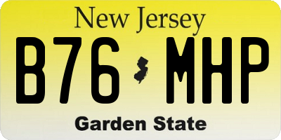 NJ license plate B76MHP