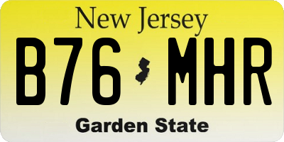 NJ license plate B76MHR