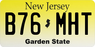 NJ license plate B76MHT