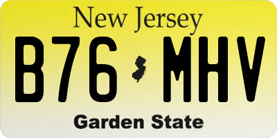 NJ license plate B76MHV