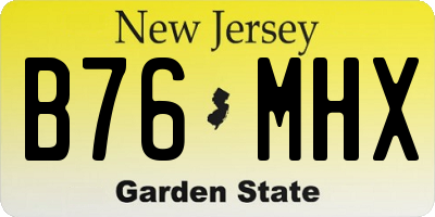 NJ license plate B76MHX