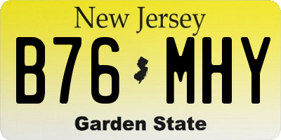NJ license plate B76MHY