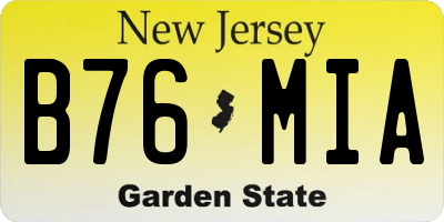 NJ license plate B76MIA