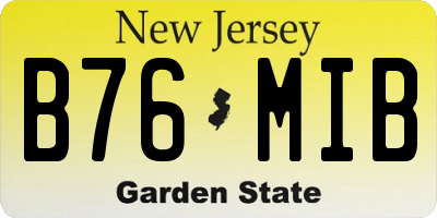 NJ license plate B76MIB
