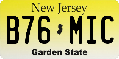 NJ license plate B76MIC