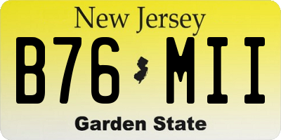 NJ license plate B76MII