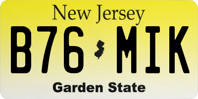 NJ license plate B76MIK
