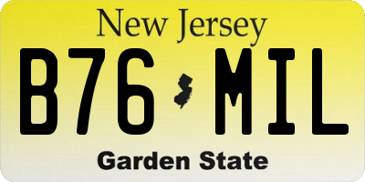 NJ license plate B76MIL