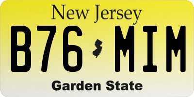 NJ license plate B76MIM