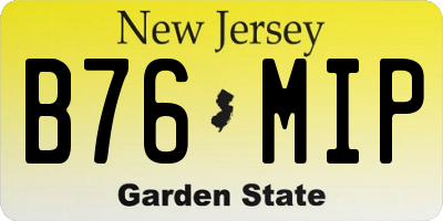 NJ license plate B76MIP