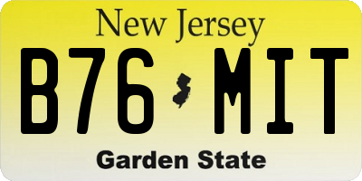 NJ license plate B76MIT