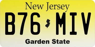 NJ license plate B76MIV