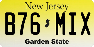 NJ license plate B76MIX