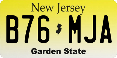 NJ license plate B76MJA