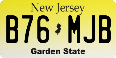 NJ license plate B76MJB