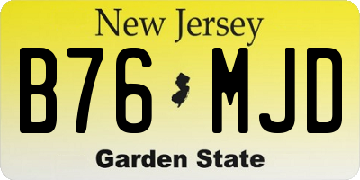 NJ license plate B76MJD