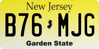 NJ license plate B76MJG