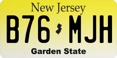 NJ license plate B76MJH