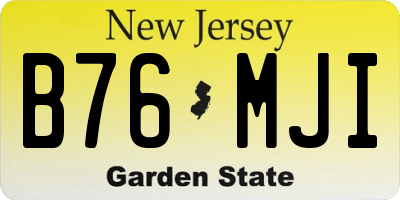 NJ license plate B76MJI