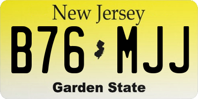 NJ license plate B76MJJ