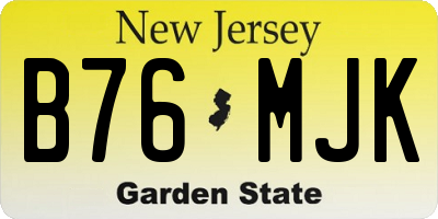 NJ license plate B76MJK